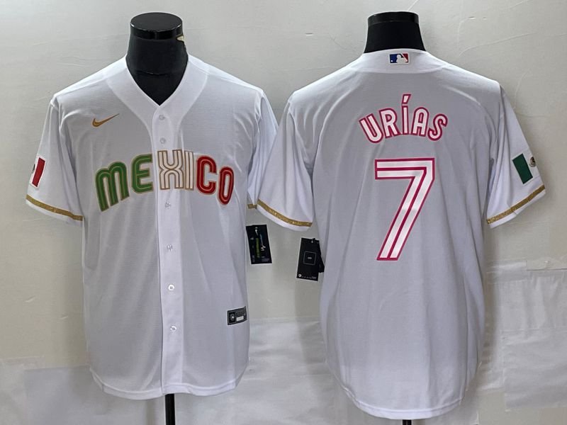 Men 2023 World Cub Mexico #7 Urias White Nike MLB Jersey style 28->more jerseys->MLB Jersey